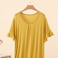 thumbnail image 5 of SROBPTY Womens Nightgowns Solid Short Sleeve Crew Neck Sleepshirts, 5 of 5