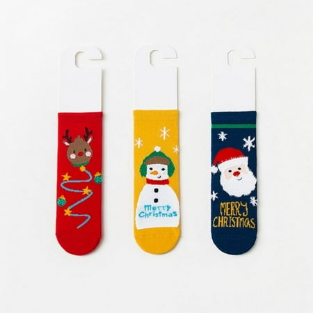 

Promotion! 3 Pairs Christmas Socks Kids Boys Girls Socks Santa Claus Reindeer Snowman Colourful Funny Cotton Soft Warm Socks Christmas Gift 1-8T