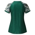 thumbnail image 7 of ZTTD Women Camouflage Print Crew Neck Short Sleeve Colorblock T Shirt Top, 7 of 7