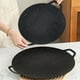 thumbnail image 5 of Fiudx Parrilla Multiusos de Hierro Fundido - Plancha Redonda de 38 Cm para Estufa, Fogata y Cocina Al Aire Libre - Superficie Antiadherente con Patas Desmontables y Asas de Madera - Incluye Cepillo,, 5 of 6