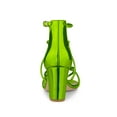 thumbnail image 2 of BLISSFUL STEP Sandales à Talons Blocs à Brides Croisées pour Femmes Vert Verni 10, 2 of 7