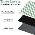 thumbnail image 3 of Office Chair Mat for Hardwood & Tile Floor,Boho Green Checkered 36"x48" Computer Chair Mat for Rolling Chairs Carpet, Under Desk Non Slip Gaming Rug, Low-Pile Rubber Backing Large Protector Mat, 3 of 6
