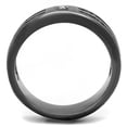 thumbnail image 3 of Luxe Jewelry Designs Men's Ion Plated Light Black Stainless Steel Ring with Cubic Zirconia - Size 12, 3 of 4