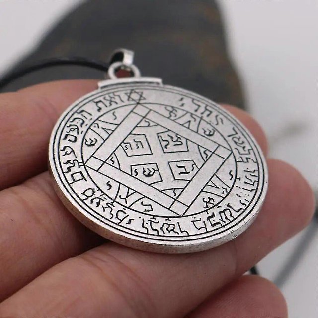 Colgantes con forma de llave de Salomón, talismán, pentáculo, collar, amuleto, joyería judía, código de producto 43032