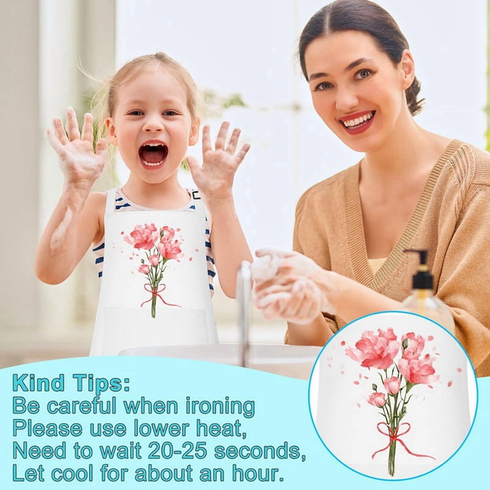 10 Pack Kids Apron Adjustable Children Apron with 2 Pockets Chef Painting Apron for Cooking Baking Painting White