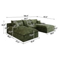 thumbnail image 5 of 106" Modular sofa with Corduroy fabric,Double-layer structure, Detachable seat cushion, No assembly required, Suitable for Living room, Bedroom,Conference room, Apartment, Green, 5 of 6