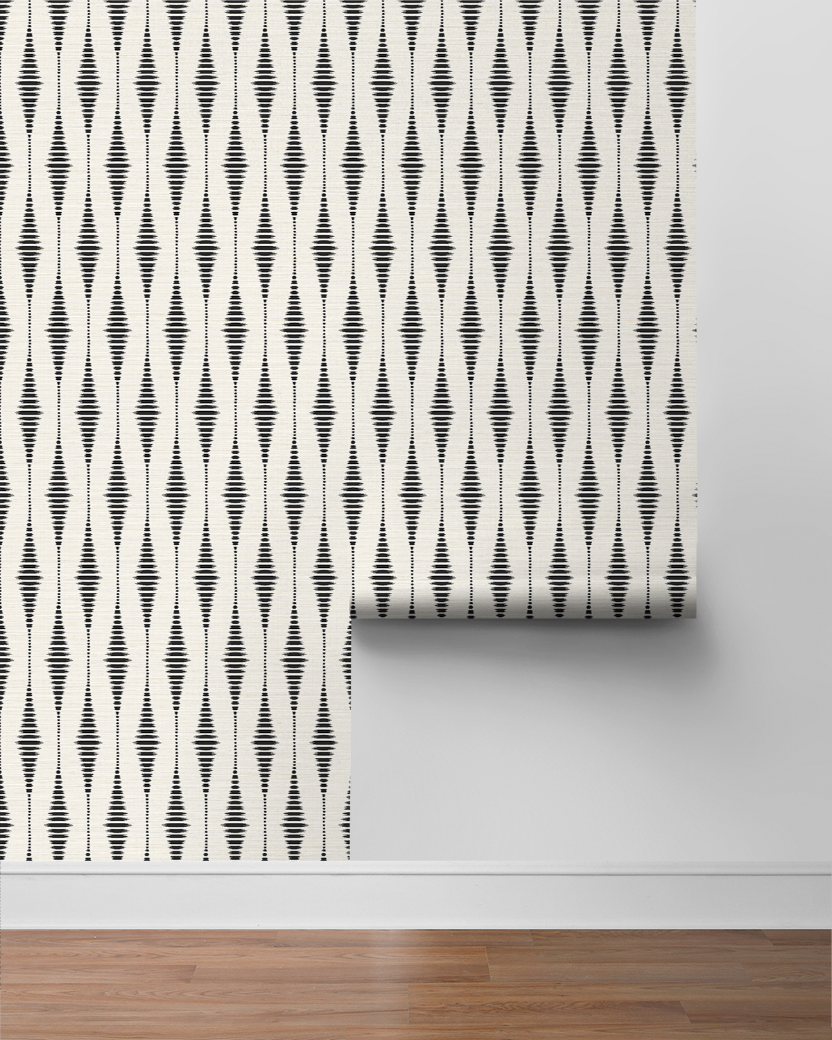 Seabrook Designs  Striped Ikat Peel and Stick Wallpaper 27 in. W x 18 ft. L - Ebony & Linen