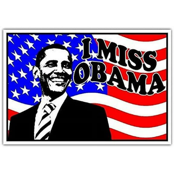 3 Pack - I Miss Obama American Flag Democratic President Vinyl Bumper Sticker Decal