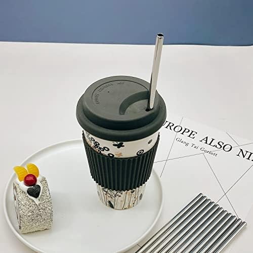 100-Pack 8.5" Reusable Stainless Steel Straws in Bulk - Straight Metal Drinking Straws for 30 oz & 20 oz Tumblers Yeti Water Bottles, Dishwasher Safe (Silver)