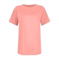 thumbnail image 6 of AherBiu Summer Tops for Women Basic Comfy Tshirt Short Sleeve Crewneck Casual Loose Fitted Top Tees, 6 of 9