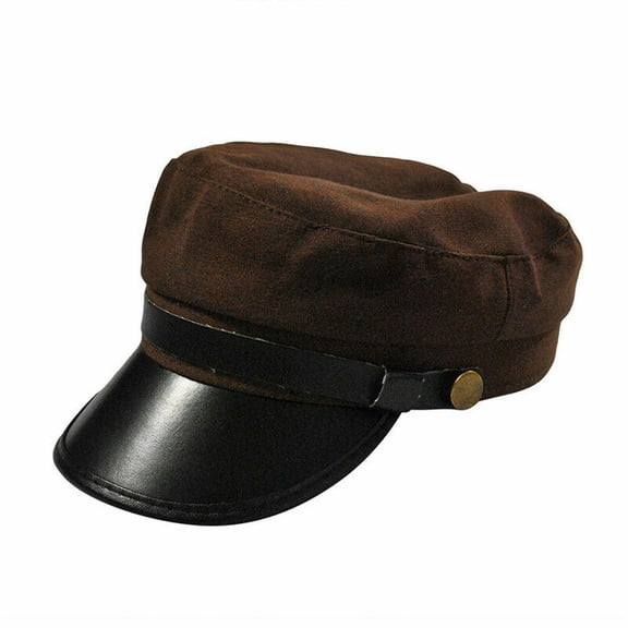 Men Women Classic Military Army Cadet Baseball Cap Hat Faux Leather Trucker Hats