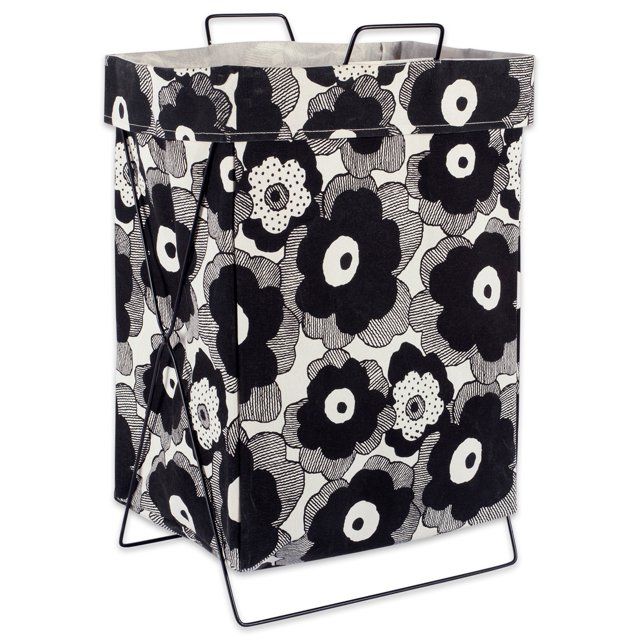 Cesta de lavandería Design Imports con marco de metal DII Black Big Blooms