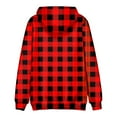 thumbnail image 5 of Men's Plaid Print Oversized Hooded Sweatshirt, Long Sleeve Loose Fit Fleece Pullover for Casual Wear, Fall Winter Fashion,Red,M, 5 of 5