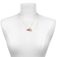 thumbnail image 2 of Delight Jewelry Acrylic Maroon Cheer Megaphone - Large Goldtone Crystal Initial - B - Charm Necklace, 17.5"+2", 2 of 4