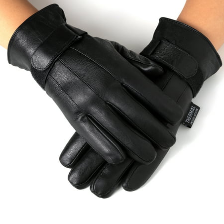 Alpine Swiss Mens Gloves Dressy Genuine Leather Warm Thermal Lined Wrist (Best Warm Gloves For Men)