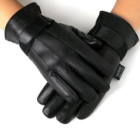 Alpine Swiss Mens Gloves Dressy Genuine Leather Warm Thermal Lined Wrist (Best Men's Leather Gloves)