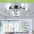 thumbnail image 7 of Senhu Sputnik Chandelier Light Fixture Modern Sputnik Ceiling Lights Black Mid Century Sputnik Light Fixture, Semi Flush Mount, for Bedroom Kitchen Dining Room, 6 Lights, Bulbs Not Included, 7 of 7