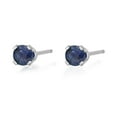 thumbnail image 3 of 14K White Gold Round Sapphire Stud Earrings - 3mm, 3 of 8