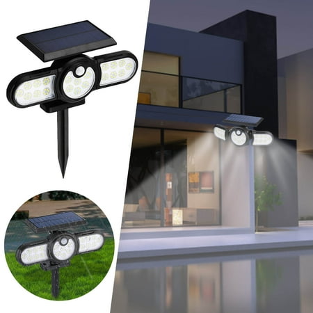 

Courtyard Lights Solar Lights Outdoor Motion Sensor Outdoor Lights With 3 Heads LED Light 270° Wide Angle Solar Flood Lights