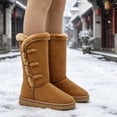 thumbnail image 6 of Qaltryn Mid Calf Toggle Snow Boots for Women Faux Fur Trim Lined Non Slip Warm Winter Casual Boots for Outdoor，Daily Wear, 6 of 9