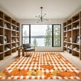 thumbnail image 2 of ODIKA 4'x6' Machine Washable Non-Slip Area Rug, Farmhouse Orange High Traffic Rug with Pad, Orange, 1052056, 2 of 8