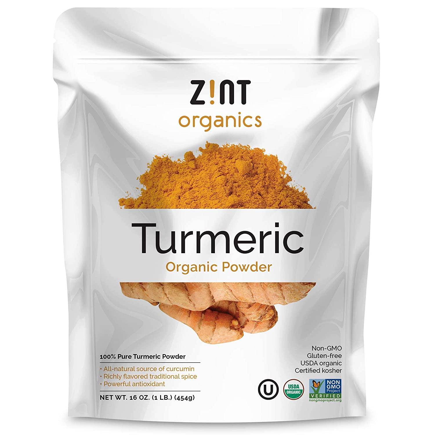 Zint Organic Turmeric Root Powder 16 Oz Raw Natural Whole Food