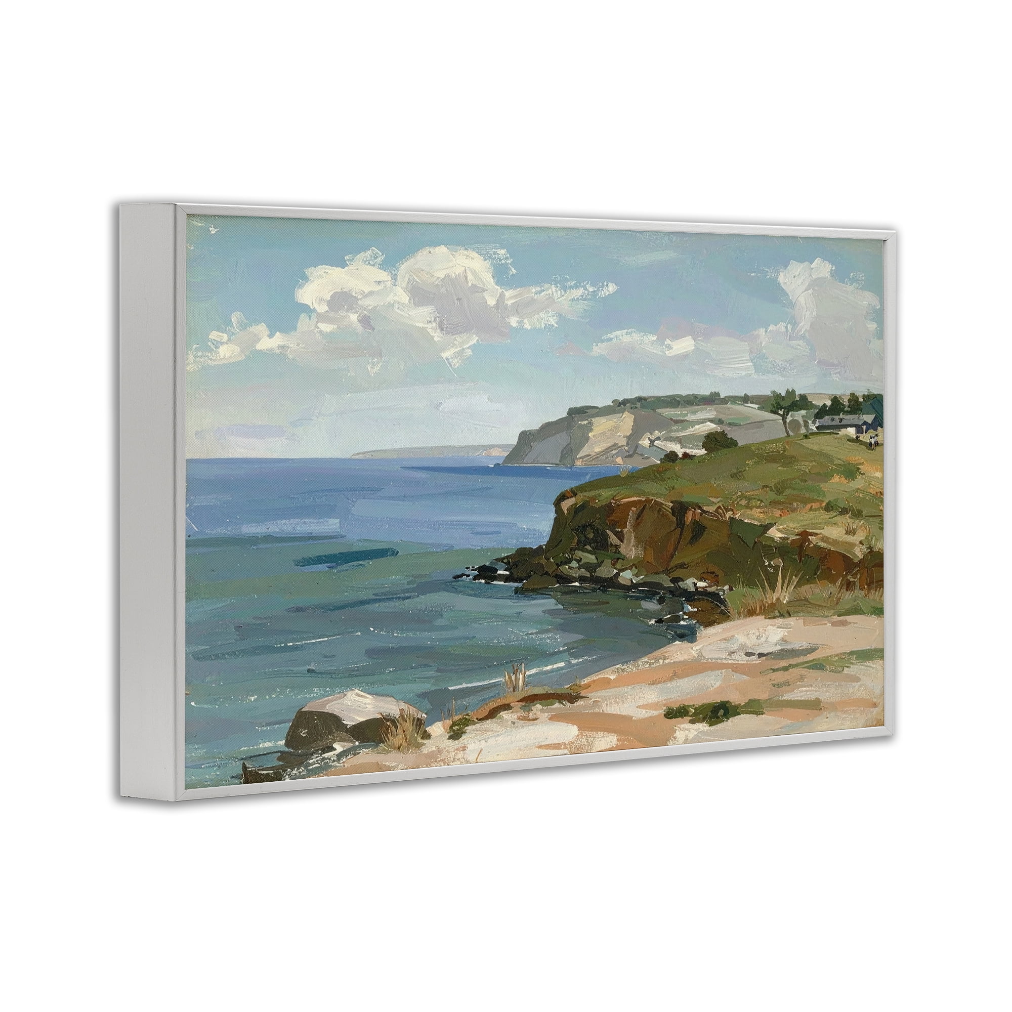 Stupell Industries Along The Shore Scenery White Framed Giclee Art, design by Alonza Saunders