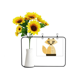 thumbnail image 1 of Fox Miedo Halloween fantasma feliz Tarjeta de bendición de jarrón de girasol artificial, 1 of 3