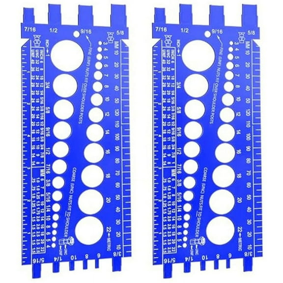 2Pc Nut Bolt Thread Gauge Checker Bolt Size and Thread Gauge Bolt Nut Thread Measure Gauge Bolt and Nut Identifier