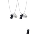 thumbnail image 2 of Delight Jewelry Resin Black Cat Mother & Daughter Heart Necklaces (Set of 2), 19"+2", 2 of 4