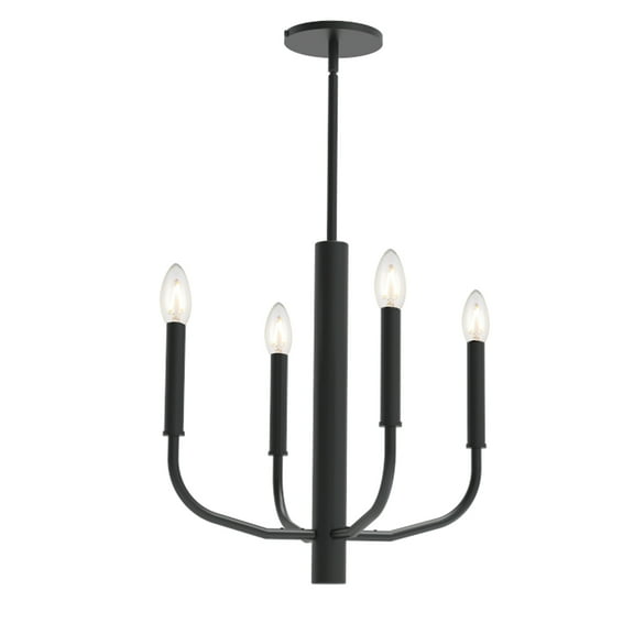 ELN-164C-MB-Dainolite-Eleanor - 4 Light Chandelier In Transitional Style-16 Inches Tall and 16 Inches Wide-Matte Black Finish