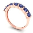 thumbnail image 2 of 1.19 ctw Wedding Band for Women - 14K Rose Gold Simulated Tanzanite Stackable Eternity Ring, 2 of 6