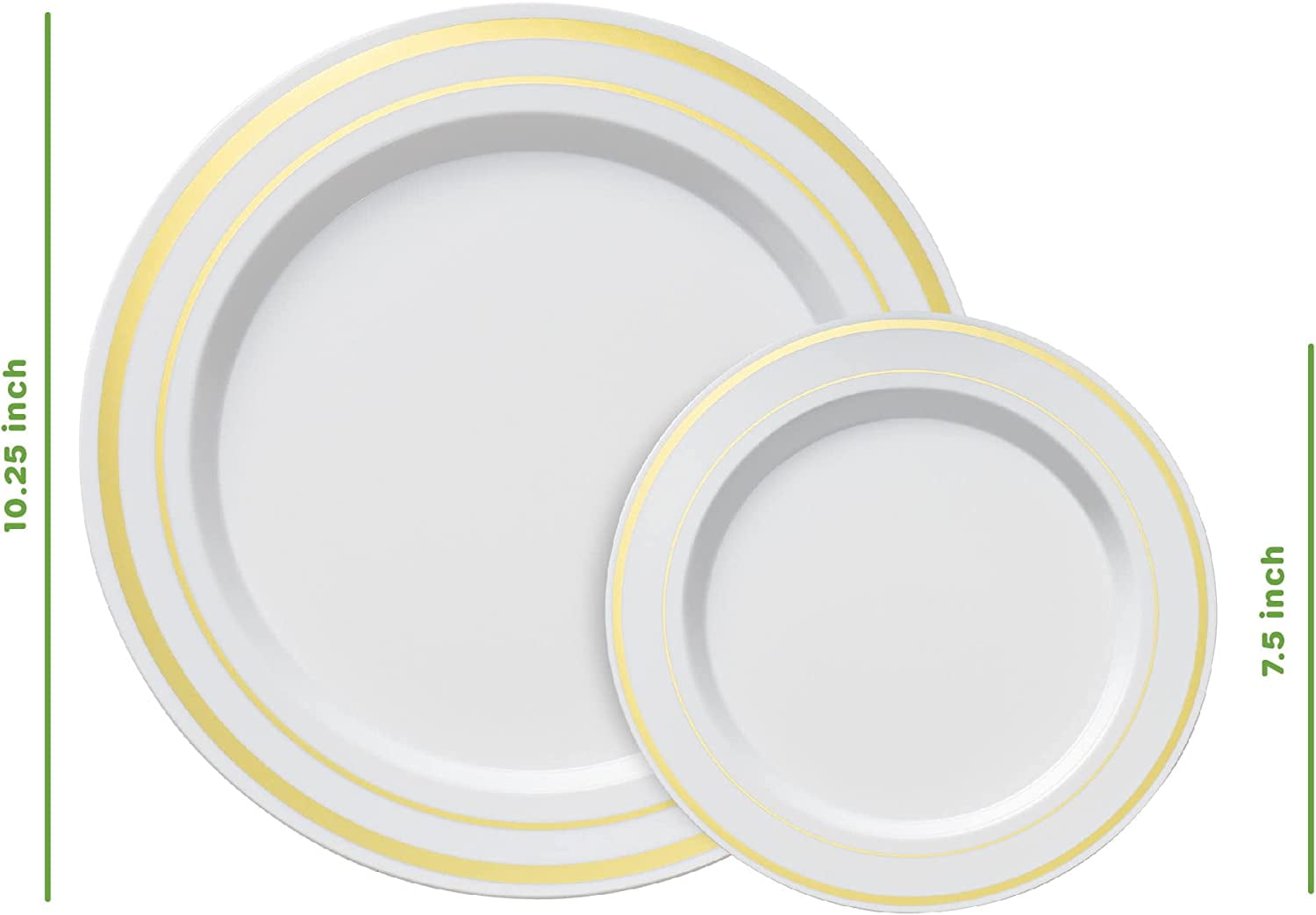 Gusto Fancy Plastic Plates Disposable Dinner Plates & Salad Plates Set, 60-Pack