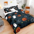 thumbnail image 3 of Move Over Cartoon Bedding Sets Queen Kids Duvet Cover Set Cute White Ghost and Pumpkin Pattern Microfiber No Filling, 3 of 6