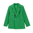 thumbnail image 6 of Breezora Women's Tailored Lapel Jacket Long Sleeve Career Coat Modern Office Wear With Functional Pockets XL Size Green, 6 of 9