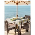 thumbnail image 3 of Outdoor Tablecloth with Umbrella Hole for Patio/Picnic/Party/Camping, Summer Truck Lemon Waterproof Table Cloth Square Cover Washable, Nautical Coastal Linen Texture (60"x 60"), 3 of 8