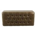 thumbnail image 4 of HomePop Banc de Rangement Traditionnel en Faux Cuir avec Boutons Capitonnés Marron, 4 of 10
