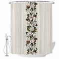 thumbnail image 2 of Botanical Flowers Waterproof Fabric Shower Curtain,Farmhouse Floral Beige Wooden Grain Waterproof Fabric Shower Curtain for Bathroom Curtains Bathtubs Shower Curtains with 12 Hooks Extra Long 72x96, 2 of 8