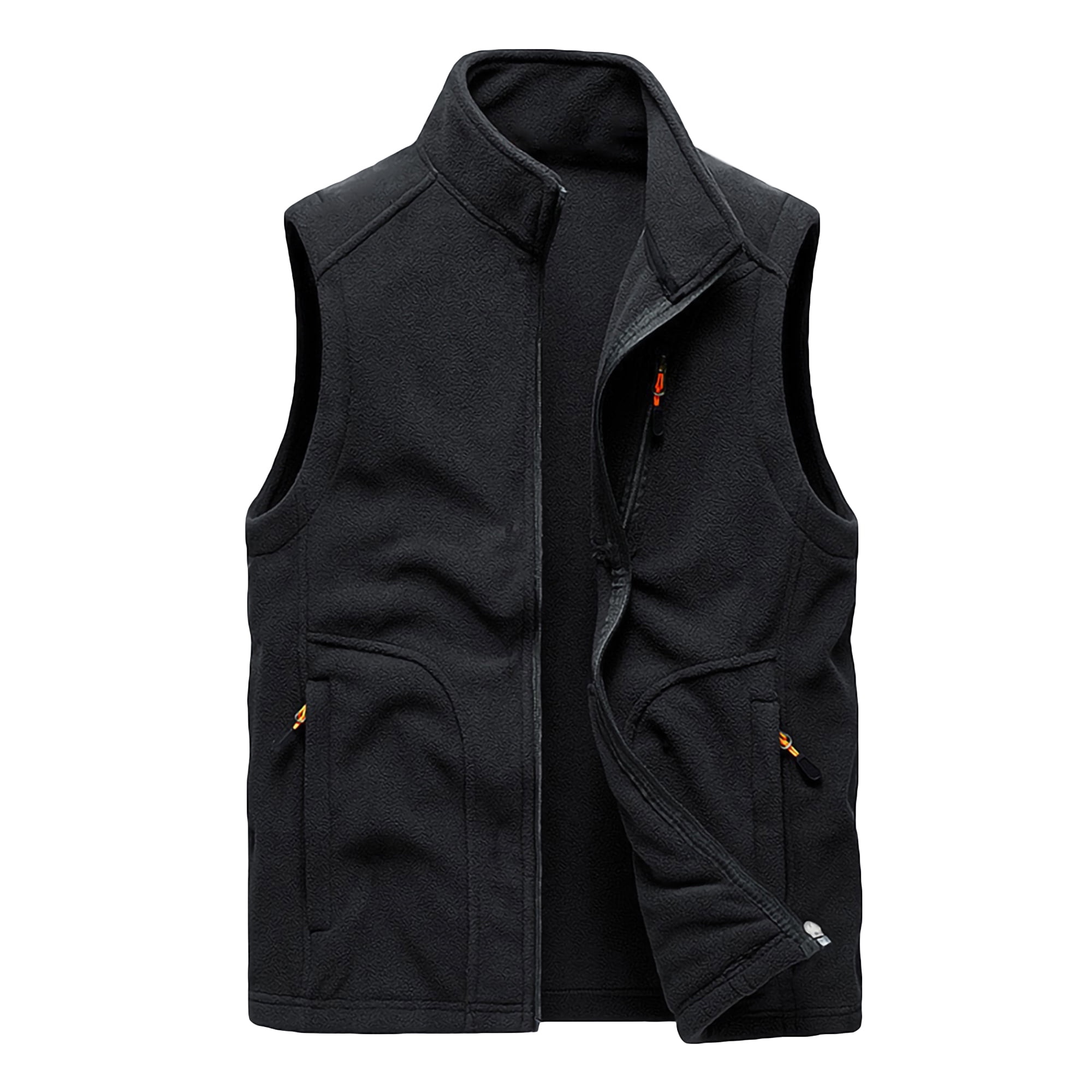 Fashnice Hommes Gilet Sans Manches Outwear Zip Complet Manteau Hiver Chaud Veste Gilet Noir L Walmart