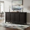 thumbnail image 3 of Amherst 66 inch Wide Solid Wood Transitional 4 Door Storage Cabinet in Hickory Brown, 3 of 11