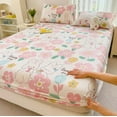 100 Cotton Bed Fitted Sheet with Elastic Rubber and 2pcs Pillowcases