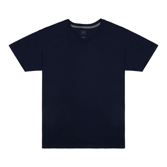 Playera Fruit of the Loom Para hombre cuello v, algodón sustentable, azul marino, talla 2EG