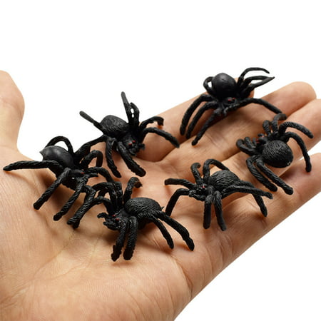 Smart Novelty 10Pcs Creative Hot selling PVC Artificial spider Insect Animal Model Funny