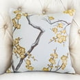 thumbnail image 2 of Plutus Yellow Blossom Yellow and Gray Handmade Pillow 26"L x26"W, 2 of 3