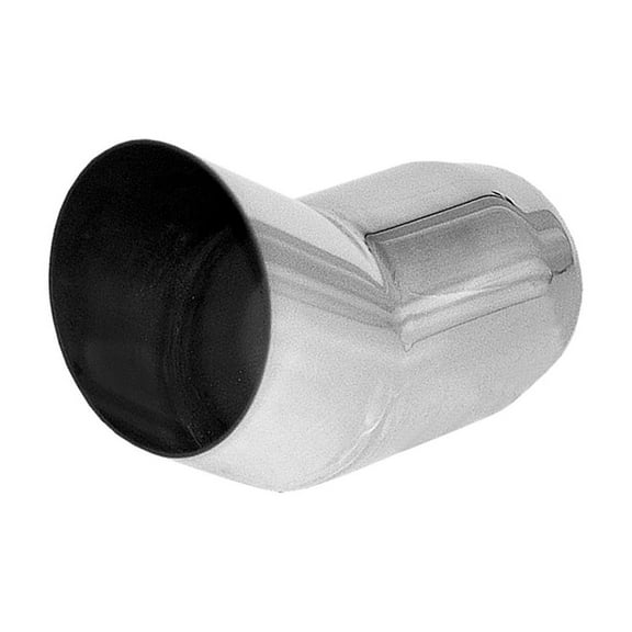 Brand New Polished Stainless Exhaust Tip Round Slant Turn Up 2 1/4" IN 3" Out