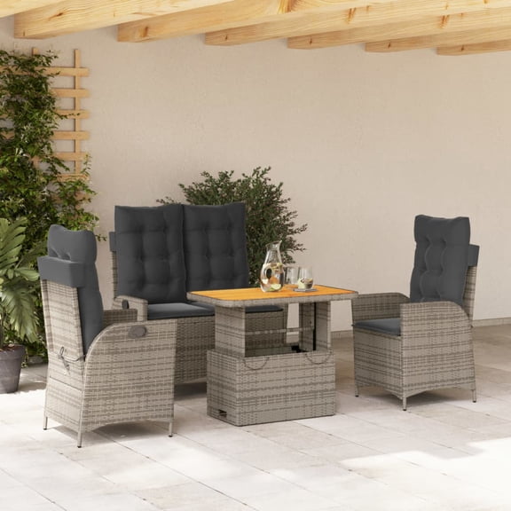 vidaXL Garden Dining Set Grey and Brown