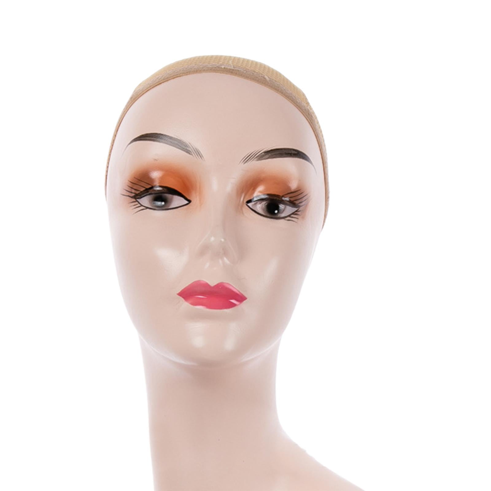 Bald Mannequin Head, 49cm Makeup/No Makeup Manikin Head for Makeup  Training, Wig Making, Hat Display(No Makeup)