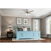 Hunter 52 inch Indoor Ceiling Fan with LED Lights - Ceiling Fan with Pull Chain, For Bedroom or Living Room, Standard Mount, No Remote, 5 Blades, Includes Bulbs - Builder 52729, Brushed Nickel
