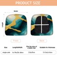 thumbnail image 3 of Teal Gold Marble Seat Covers for Dining Room Chairs Set Of 4,Stretch Printed Washable Chair Seat Cover with Elastic Ties and Button,Removable Waterproof Couch Cushion Covers, 3 of 6