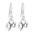 thumbnail image 5 of Aeravida Simply Cute Lucky Irish Three Leaf Clover Charm .925 Sterling Silver Friendship Dangle Earrings for Female, 5 of 5